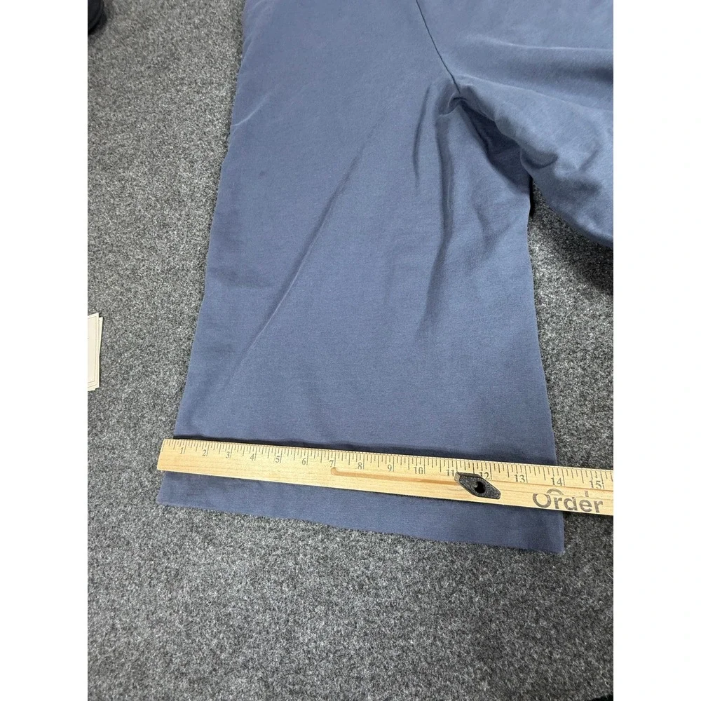 COS Cropped Pants Womens Small Blue Wide Leg Jersey Knit High Rise